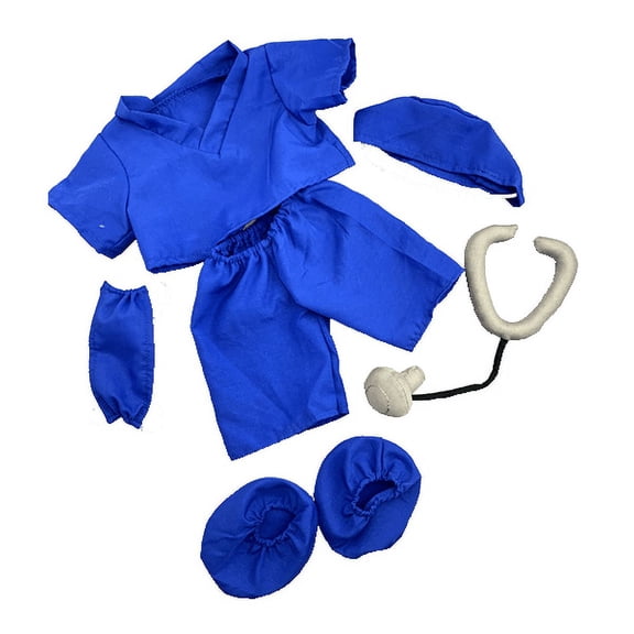 Dark Blue Scrubs 6"-10" Plush Toy Outfit Small Stuffed Animal Uniform Dress-Up Medical Play