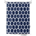 thumbnail image 1 of Dark Blue Shower Curtain, Honeycomb Hexagon Retro Geometric Waterproof Shower Curtain Set with 12 Hooks Lightweight Washable Fabric Shower Curtains for Bathroom 72x84 Inches, 1 of 6