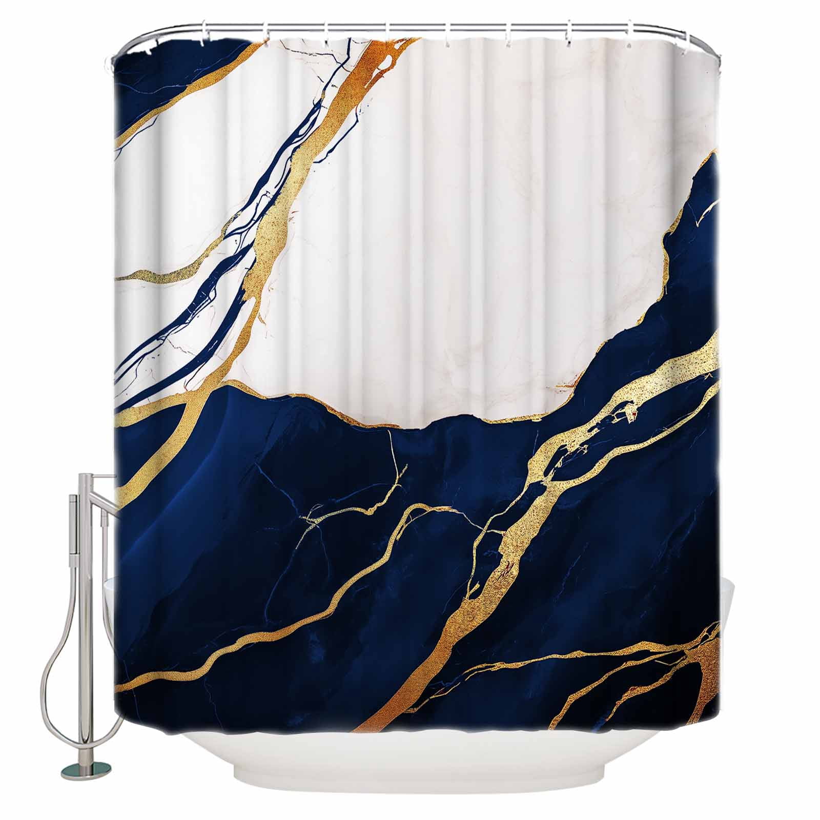 Dark Blue Shower Curtainnull
