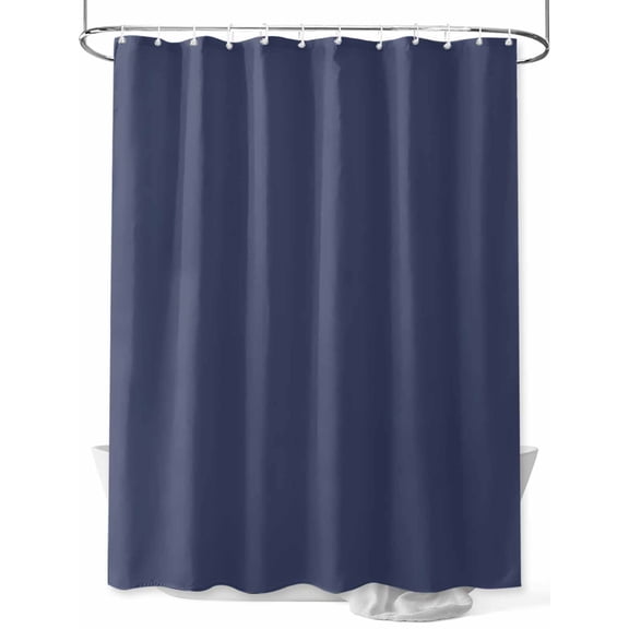 Dark Blue Shower Curtain, Solid Color Waterproof Shower Curtain Set with 12 Hooks Lightweight Washable Fabric Shower Curtains for Bathroom 72x78 Inches