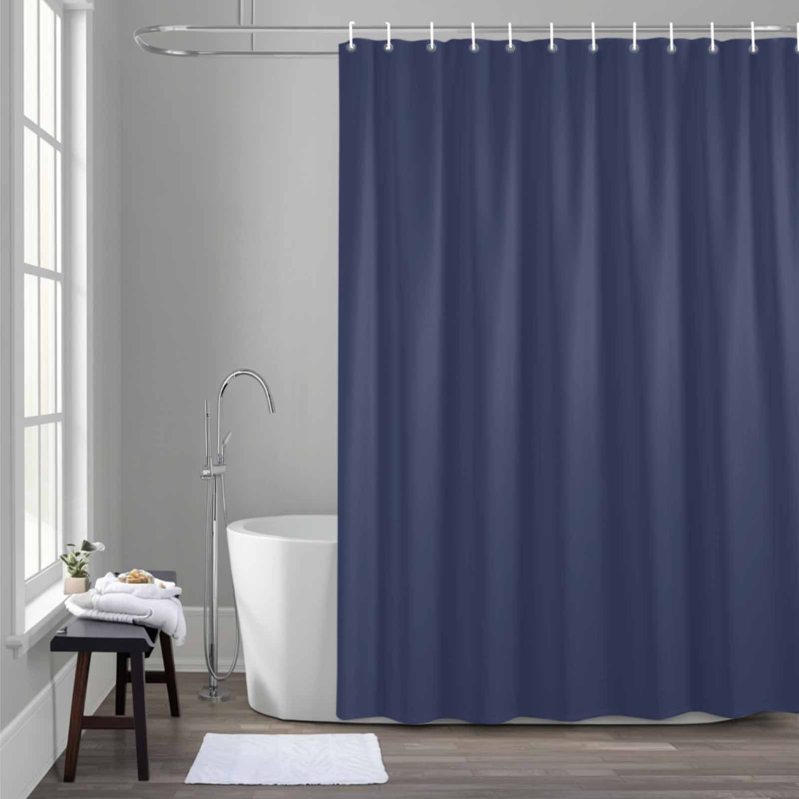 Dark Blue Shower Curtain