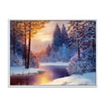 thumbnail image 1 of Dark Blue Silhouettes of Trees With Winding River 20 in x 12 in Framed Photography Canvas Art Print, by Designart, 1 of 5
