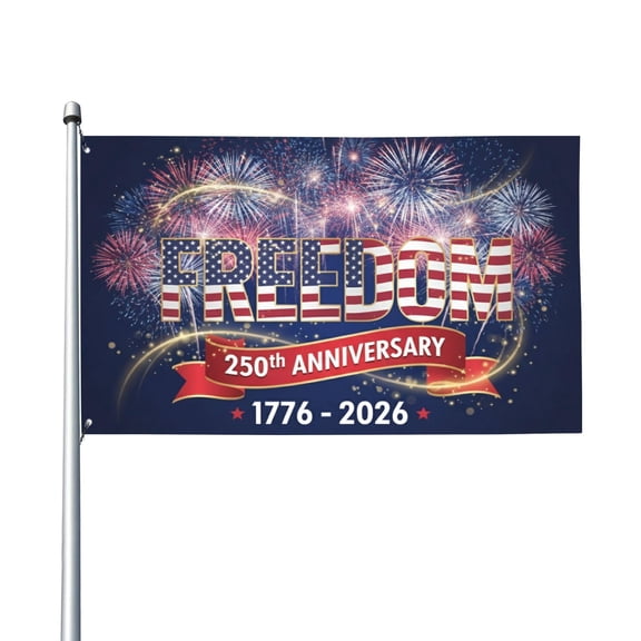 Dark Blue Single-Sided 250Th Anniversary Us American Flag Decorative Banner - Decorative For Indoor Outdoor Events, Vivid 250Th Anniversary Design - For Us Patriotic Celebrations,