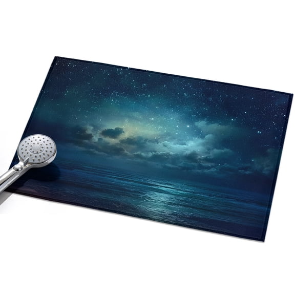Dark Blue Sky Entryway Rug 2x3ft Washable Non Slip Bathroom Rug Low Pile Indoor Floor Front Door Mat Night Star Cloud Mysterious Sky Rectangle Area Rugs Carpet for Kitchen Office Dining Room Home