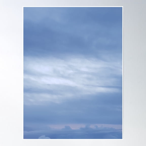 Dark Blue Sky With Clouds Poster Wall Art, Modern Wall Decor, 24x36 UNFRAMED