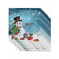 thumbnail image 1 of Dark Blue Snowman Christmas Cloth Napkins Set of 8 Reusable Dinner Napkins, Gifts Xmas Tree Winter Snowflake Cocktail Napkin Washable Table Napkins for Wedding/Holiday Party/Baby Shower 20"x20", 1 of 7