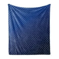 thumbnail image 1 of Dark Blue Soft Flannel Fleece Throw Blanket, Abstract Ombre Halftone Patterned Print, Cozy Plush for Indoor and Outdoor Use, 60" x 80", Royal Blue Indigo, by Ambesonne, 1 of 5