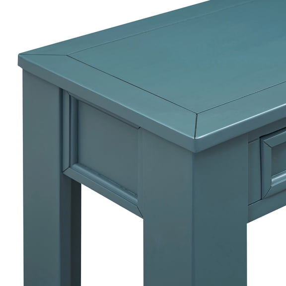 Dark Blue Solid Wood Console Table - Offer Storage in Living Room
