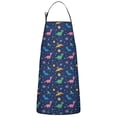 thumbnail image 1 of Dark Blue Space Dinosaur Pattern Apron-Garden Aprons for Women with Pockets-Cotton Linen Waterproof Kitchen Cooking Gardening Aprons Adjustable for Kitchen,Cooking,BBQ and Salon 33x27 Inch, 1 of 2