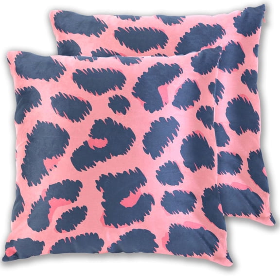 Dark Blue Spots Pink Throw Pillow Covers 20x20 Inch 2 Packs Decorative Square for Living Room Couch Bed Sofa