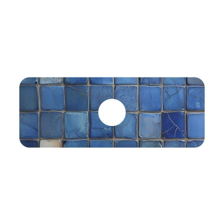 Dark Blue Square Kitchen Sink Splash Guard, Silicone Sink Faucet Mat Dry Out the Kitchen Bathroom