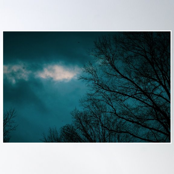 Dark Blue Storm Poster Wall Art, Modern Wall Decor, 24x36 UNFRAMED