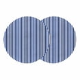 thumbnail image 1 of Dark Blue Striped Round 15 Inch Placemats Set of 2, Modern Beige Geometric Country HeatResistant Non Slip Place Mats for Dining Table, Wipeable Braided Kitchen Table Mats for Housewarming, 1 of 9