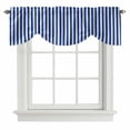 thumbnail image 1 of Dark Blue Striped Tie Up Valance Curtains for Windows, Kitchen Curtains Window Treatments, Modern Beige Geometric Country Short Window Shades Valances for Bedroom Bathroom Cafe 54"x18", 1 of 8