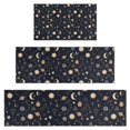 thumbnail image 1 of Dark Blue Sun Moon Cloud Star Pattern Kitchen Rugs Sets Of 3,Kitchen Runner Rugs Non Skid Washable,Decorative Kitchen Floor Mats for Kitchen,Sink,Laundry,17"x30"+ 17"x47" + 17"x59", 1 of 6