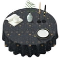 thumbnail image 1 of Dark Blue Sun Moon Pattern Round Tablecloth 60"x60",Wrinkle Wipeable Table Cloth for Kitchen Dining Room Picnic Patio Party, 1 of 6