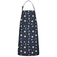 thumbnail image 1 of Dark Blue Sun Moon Star Eye Planet Pattern Apron-Garden Aprons for Women with Pockets-Cotton Linen Waterproof Kitchen Cooking Gardening Aprons Adjustable for Kitchen,Cooking,BBQ and Salon 33x27 Inch, 1 of 7