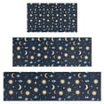 thumbnail image 1 of Dark Blue Sun Moon Star Eye Planet Pattern Kitchen Rugs Sets Of 3,Kitchen Runner Rugs Non Skid Washable,Decorative Kitchen Floor Mats for Kitchen,Sink,Laundry,17"x30"+ 17"x47" + 17"x59", 1 of 6
