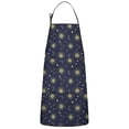 thumbnail image 1 of Dark Blue Sun Moon Star Pattern Apron-Garden Aprons for Women with Pockets-Cotton Linen Waterproof Kitchen Cooking Gardening Aprons Adjustable for Kitchen,Cooking,BBQ and Salon 33x27 Inch, 1 of 7