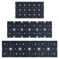 thumbnail image 1 of Dark Blue Sun Moon Star Pattern Kitchen Rugs Sets Of 3,Kitchen Runner Rugs Non Skid Washable,Decorative Kitchen Floor Mats for Kitchen,Sink,Laundry,17"x30"+ 17"x47" + 17"x59", 1 of 6