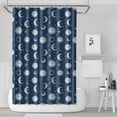 thumbnail image 1 of Dark Blue Sun Moon Star Pattern Shower Curtain 72"x72" ,Bathroom Decorative Shower Curtains Set with 12 Hooks,Modern Waterproof Washable Shower Curtain, 1 of 6