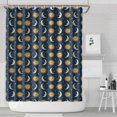 thumbnail image 1 of Dark Blue Sun Moon Star Pattern Shower Curtain 72"x84" ,Bathroom Decorative Shower Curtains Set with 12 Hooks,Modern Waterproof Washable Shower Curtain, 1 of 6