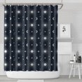 thumbnail image 1 of Dark Blue Sun Moon Star Pattern Shower Curtain 84"x72" ,Bathroom Decorative Shower Curtains Set with 12 Hooks,Modern Waterproof Washable Shower Curtain, 1 of 6