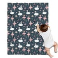 thumbnail image 1 of Dark Blue Swan Ballerina Pattern Blanket,Comfortable Soft Flannel Throw Blanket,All Season,Warm Lightweight Blankets for Sofa Bed Couch Living Room Chair,30"x40", 1 of 4