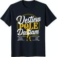 thumbnail image 1 of Dark Blue T-Shirt with 'Destinew Pole Dastiam' & Pole Dance, 1 of 5