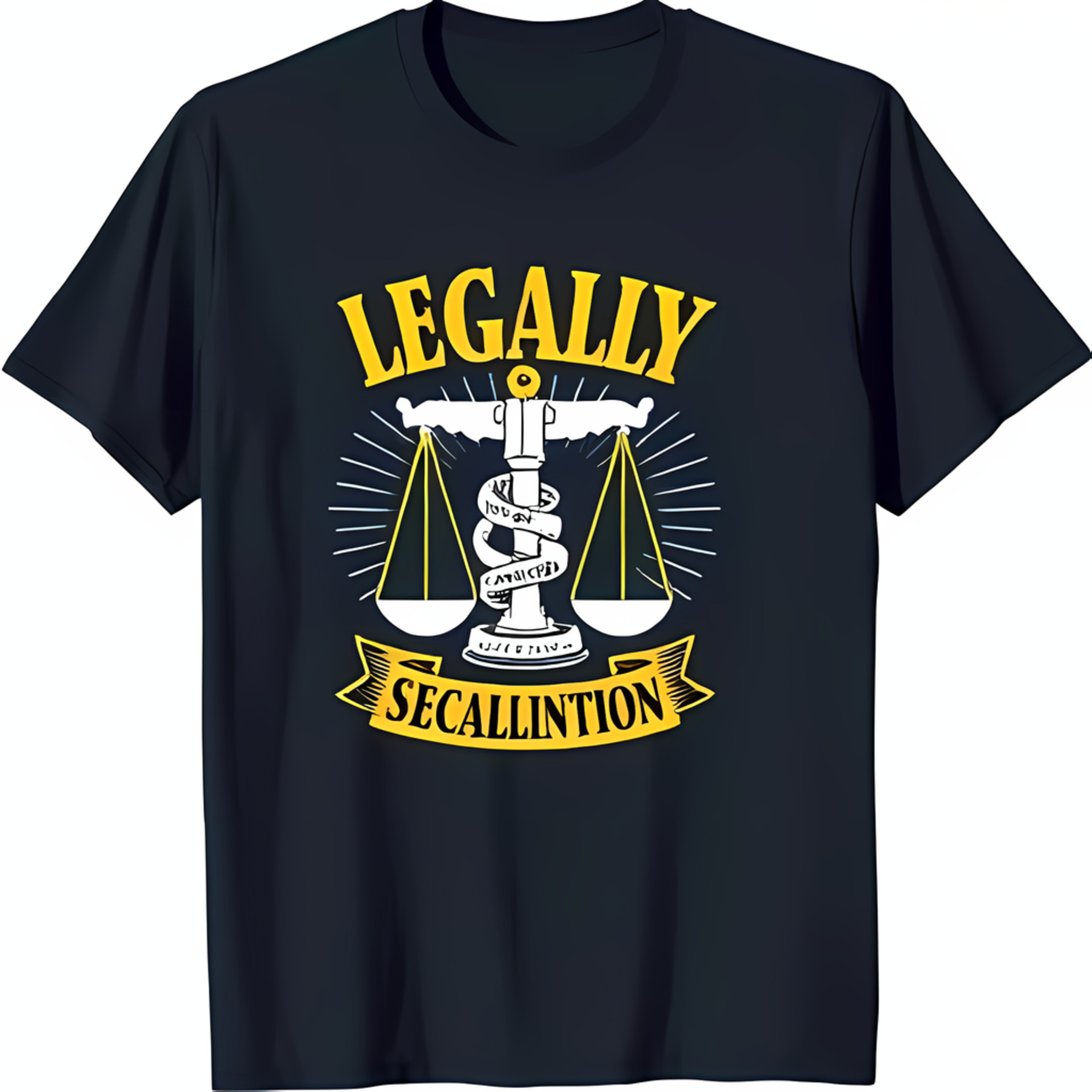 Dark Blue TShirt with Scale Graphic & Snake 'LEGALLY SECALLINTION