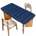 thumbnail image 1 of Dark Blue Table Cloths for 5 Foot Rectangle Tables, Retro Farmhouse Plants Wall Lines Texture Patio Waterproof Elastic Fitted Tablecloths, Washable Rectangular Table Cover for Camping, 1 of 8