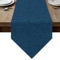 thumbnail image 1 of Dark Blue Table Runner Linen Burlap Table Runner 70 Inches Long Rustic Farmhouse Solid Color Dresser Scarves for Kitchen Island Coffee Dining Room Party Wedding Banquet Holiday Decoration 13"x70", 1 of 8