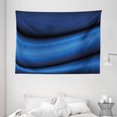 thumbnail image 1 of Dark Blue Tapestry, Abstract Wavy Curvy Bold Color Bands Soft Blurred Digital Ombre, Wall Hanging for Bedroom Living Room Dorm Decor, 80W X 60L Inches, Dark Blue Light Blue Black, by Ambesonne, 1 of 2