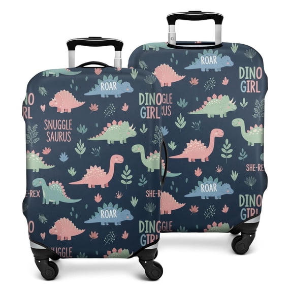 Dark Blue Themed Dinosaurs Pattern Luggage Cover Fashion Suitcase Cover Baggage Covers Fit 25-28 Inch Luggage (Go Travel)