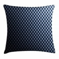 thumbnail image 1 of Dark Blue Throw Pillow Cushion Cover, Diagonal Checkered Pattern Halftone Technology Inspired Modern Futuristic, Decorative Square Accent Pillow Case, 18 X 18 Inches, Dark Blue White, by Ambesonne, 1 of 2