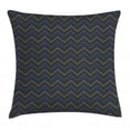 thumbnail image 1 of Dark Blue Throw Pillow Cushion Cover, Modern Geometrical Pattern with Neon Effected Chevron Zigzag Lines, Decorative Square Accent Pillow Case, 18 X 18 Inches, Dark Blue Yellow Green, by Ambesonne, 1 of 2