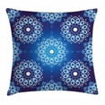 thumbnail image 1 of Dark Blue Throw Pillow Cushion Cover, Vintage Christmas Pattern with Lace Like Snowflake Motifs Romantic, Decorative Square Accent Pillow Case, 24 X 24 Inches, Dark Blue Sky Blue White, by Ambesonne, 1 of 2