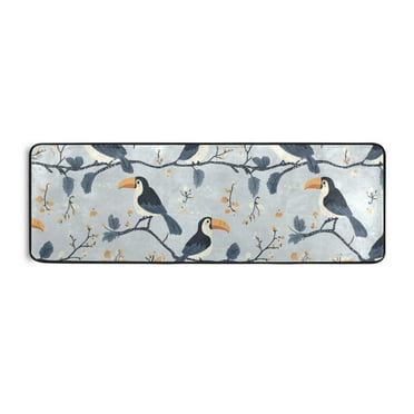 Dark Blue Tucano Runner Rug for Hallways Kitchen Non Slip 2'x 6' Washable Hall Carpet for Bedroom Entryway Laundry Room