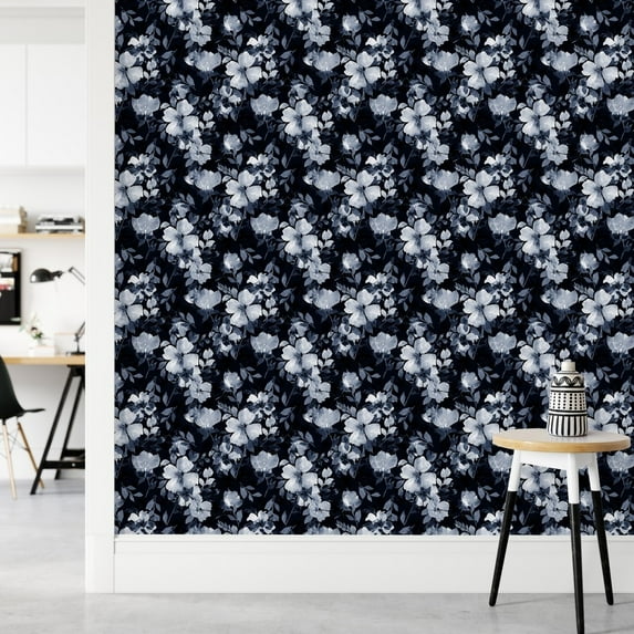 Dark Blue Wallpaper Peel-and-Stick - 25"W x 225"H