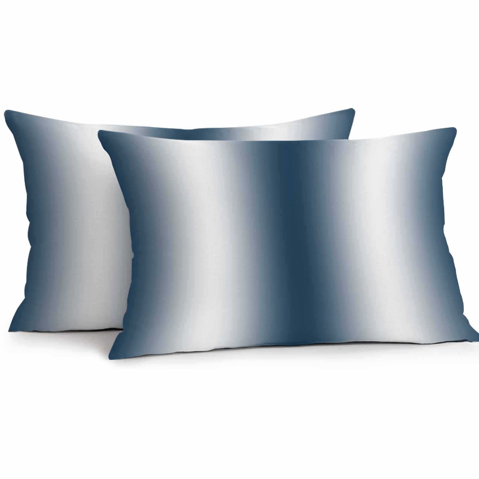 Dark Blue White Ombre Lumbar Pillow Covers 20x12 Inch Set of 2, Abstract Art Modern Blue Gradient Waterproof Outdoor Pillow Covers, Decorative Cushion Pillowcases for Couch, Sofa, Bed, Garden, Patio