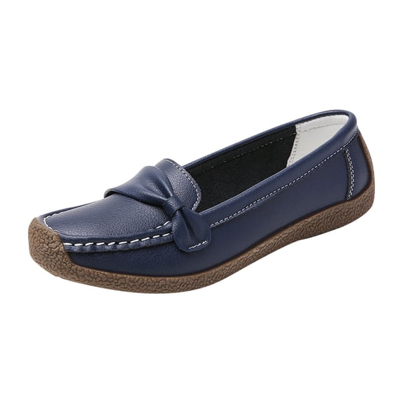 Dark Blue Womens Flat Shoes Round Toe Closed Toe Breathable Slip On Comfortable Lightweight Essential For Spring Summer Everyday Wear Size 37