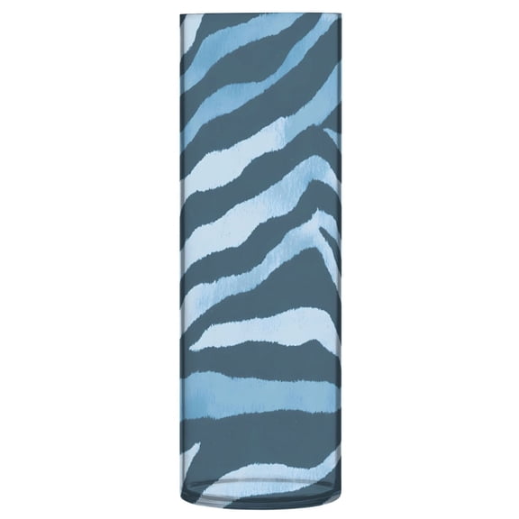 Dark Blue Zebra Pattern Vase Flower Vase Clear Unbreakable Plastic Tall Decorative 11.8in