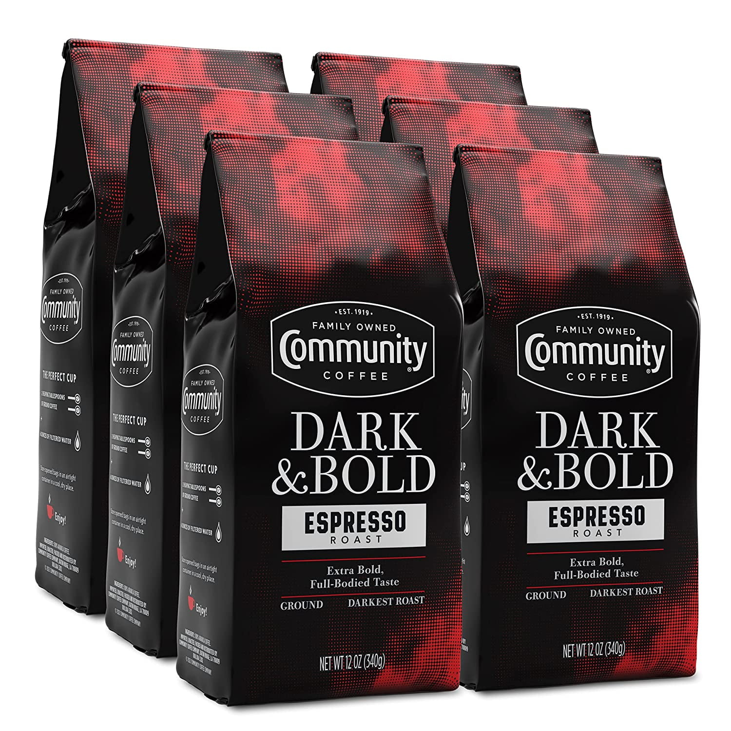 Dark & Bold Espresso Roast 72 Ounces, Extra Dark Roast Ground Coffee