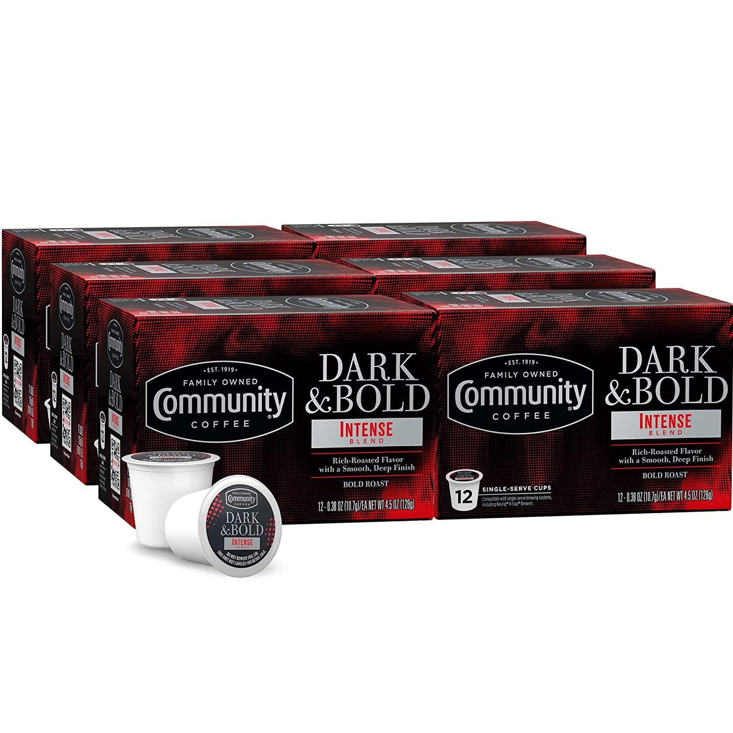 Dark & Bold Intense Blend 72 Count Coffee Pods, Dark Roast Compatible