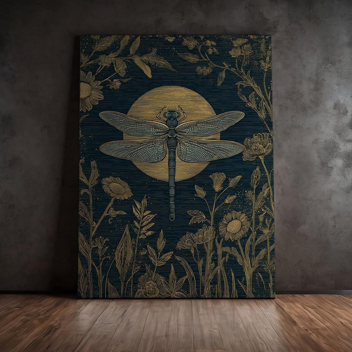 Baby Three Insect Dark Botanical Dragonfly Vintage Cottagecore Insect Wall Art Print ...