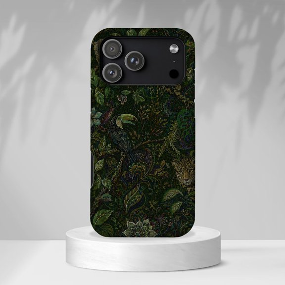 Dark Botanical Moody Forest Owl Tough Phone Case, Dual-Layer Protective Cover for iPhone