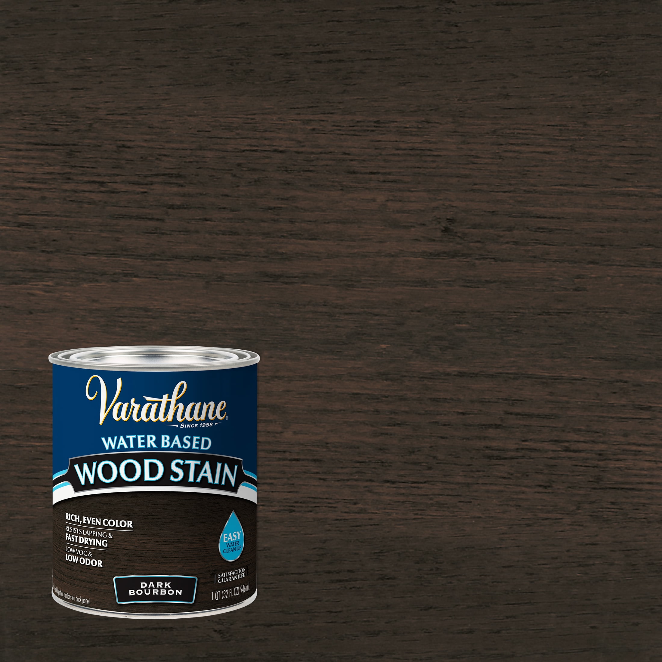 Dark Bourbon, Varathane Water-Based Wood Stain-384357, Quart