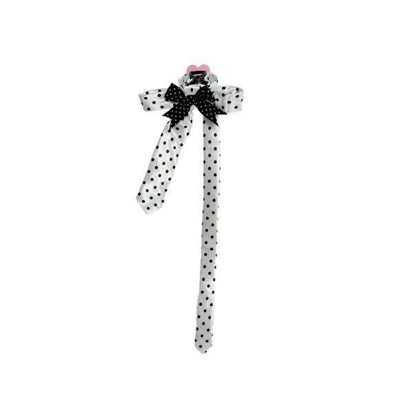 Dark Bow Hair Clip 2000s Side Clip Bow Oversized Spotty Bowknot Balletcore Cool Photo Props