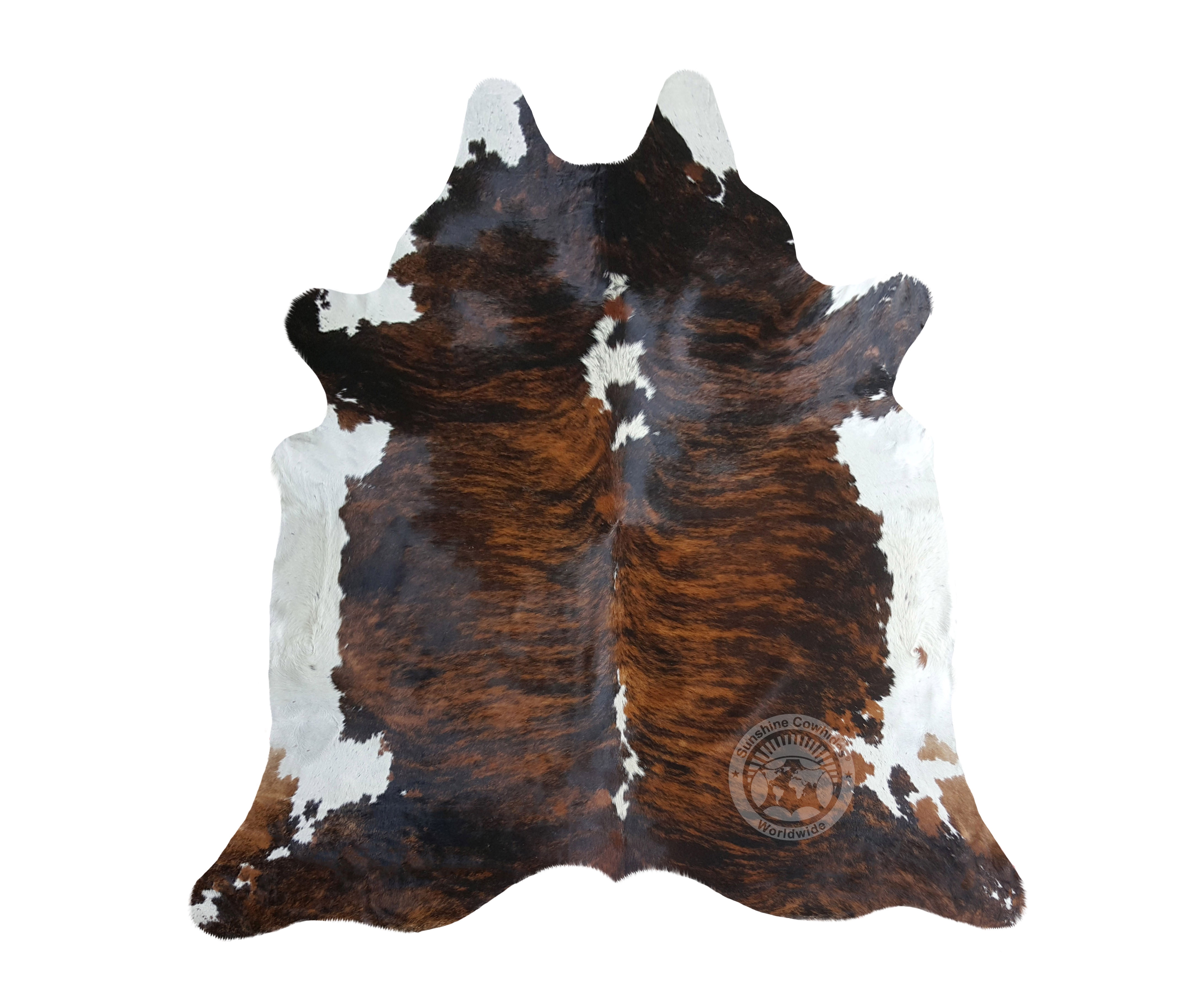 Extra Large Tricolor Genuine Cowhide Rug for Modern Decor