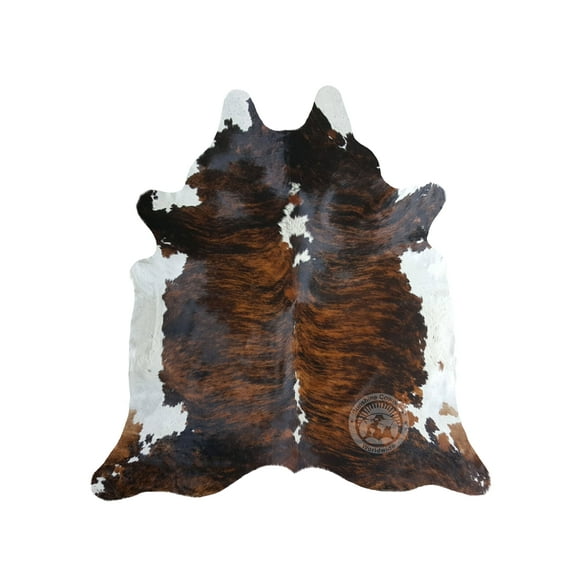 Premium Cowhide Rug, Brindle White Backbone (6x7-8') XXL